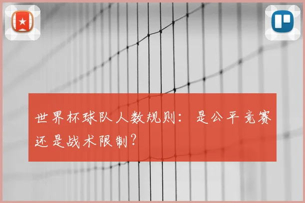 世界杯球队人数规则:是公平竞赛还是战术限制?